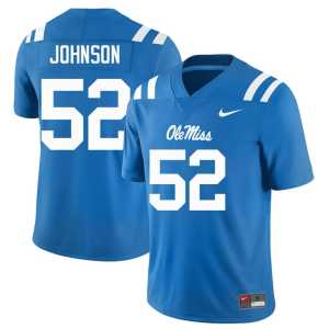 Powder Blue Men Hotty Toddy #52 Cooper Johnson College Football Player Jerseys 691560-508 - Image 1