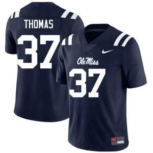 Navy Forward Rebels #37 Limited Men Cortez Thomas College Football Jerseys 934262-429 - Image 1
