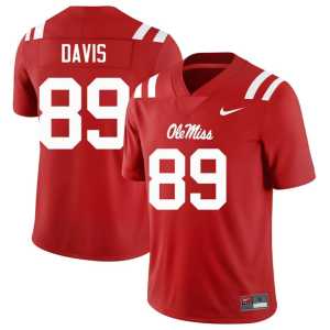 Red College Football Mens Dylan Davis #89 Alumni Forward Rebels Jerseys 957592-603 - Image 1