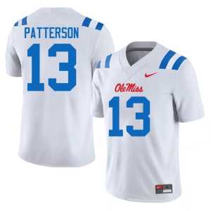 White #13 University Rebels College Football Jack Patterson Men's Jerseys 693095-827 - Image 1