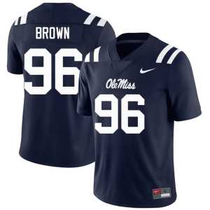 Navy Jamarious Brown Mississippi Rebels College Football 2025-26 #96 Mens Jerseys 353122-379 - Image 1