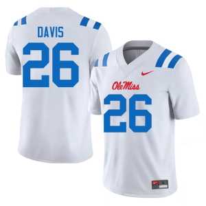 White #26 Replica Rebels Ant Davis College Football Men Jerseys 439411-325 - Image 1