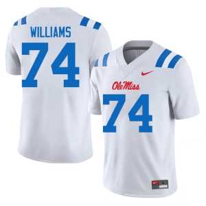 White #74 College Football Ben Williams Mens Game Ole Miss Rebels Jerseys 993994-298 - Image 1