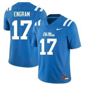 Powder Blue Alumni Men #17 Ole Mississippi College Football Evan Engram Jerseys 241425-588 - Image 1