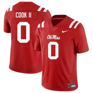 Red Forward Rebels Men #0 Replica Johntay Cook II College Football Jersey 804466-193 - Image 1