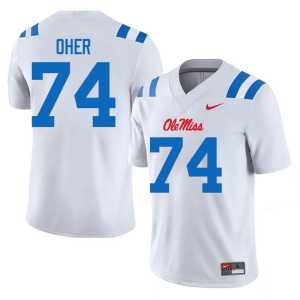 White #74 College Football Men's Ole Miss Alumni Michael Oher Jerseys 503892-271 - Image 1