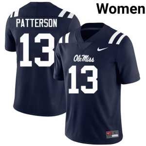 Navy 2025 Jack Patterson Forward Rebels #13 Women College Football Jerseys 457571-919 - Image 1