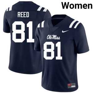 Navy #81 College Football Samari Reed Replica Womens Mississippi Jerseys 714496-110 - Image 1
