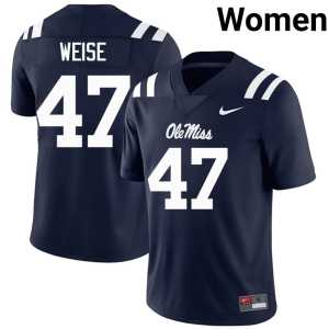 Navy 2025-26 #47 College Football Forward Rebels Womens Stephon Weise Jerseys 323654-781 - Image 1