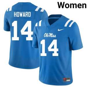Powder Blue Walker Howard #14 2025-26 Forward Rebels College Football Womens Jerseys 430919-416 - Image 1