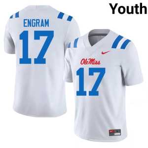White #17 College Football Youth Evan Engram Rebels Player Jersey 861891-618 - Image 1